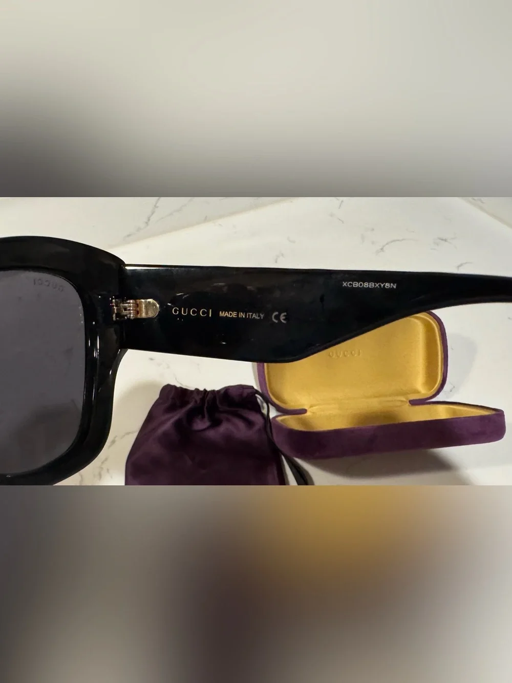 Gucci Black Women's Sunglasses with Gold GG Accents